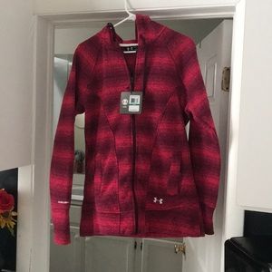 Pink and purple under armour zip hoodie